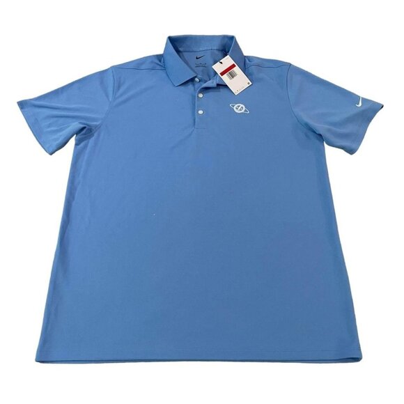 Nike Polo Golf Shirt Men’s Size Large Blue Company Logo New - Picture 1 of 4
